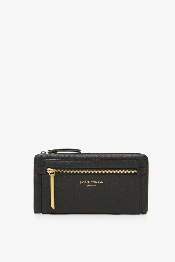 Jasper Conran Darcey Leather Large Purse Black Cheap