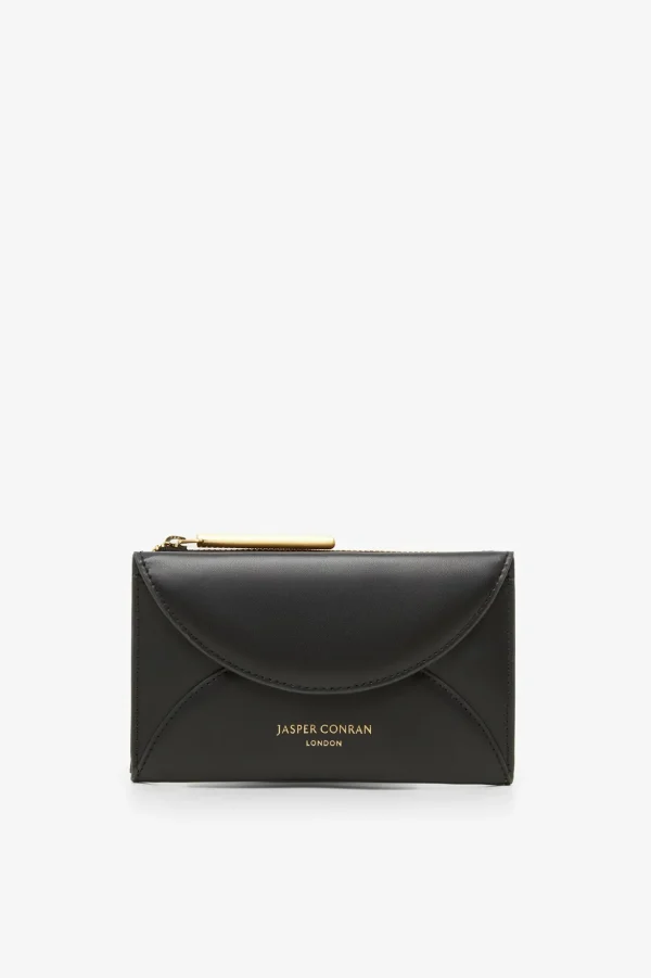 Jasper Conran Darcey Medium Leather Purse Black Sale