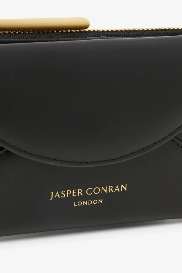 Jasper Conran Darcey Medium Leather Purse Black Sale