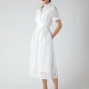 Jasper Conran Daria Broderie A Line Dress White New