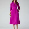 Jasper Conran Eliza Silk V Neck Dress Pink Discount