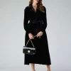 Jasper Conran Eve Silk-Blend Velvet Shirt Dress Black Cheap