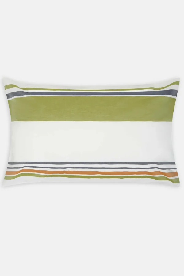 Jasper Conran Multi Stripe Percale Pillow Case Spinach Sudan Peacoat Stripe Shop