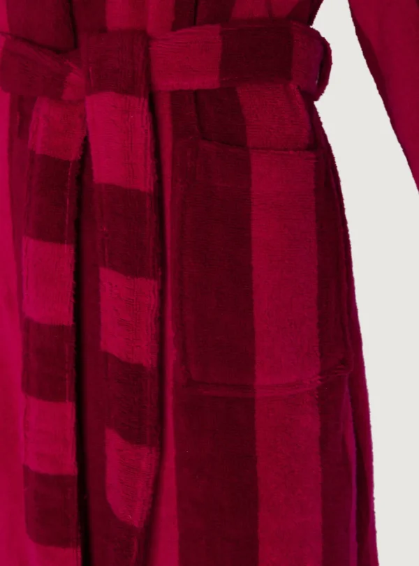 Jasper Conran Soft Lightweight Woven Stripe Hooded Robe New